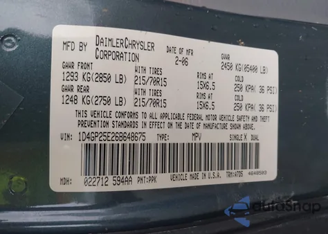 2006 Dodge Caravan Se z USA, uszkodzony, nr VIN 1D4GP25E26B648675